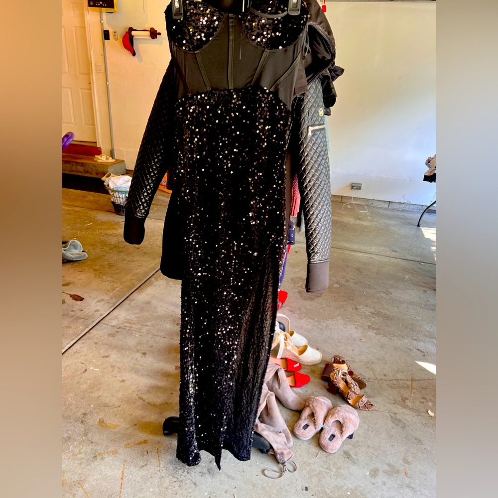 Sequenced slit dress . New